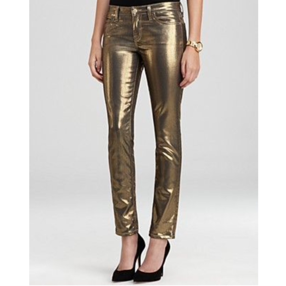 Kate Spade Broome Street Gold Metallic Denim Jeans